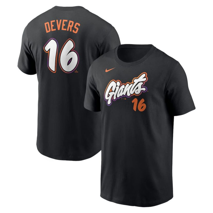 MLB Nike Rafael Devers San Francisco Giants 2025 City Connect Fuse Name & Number T-Shirt