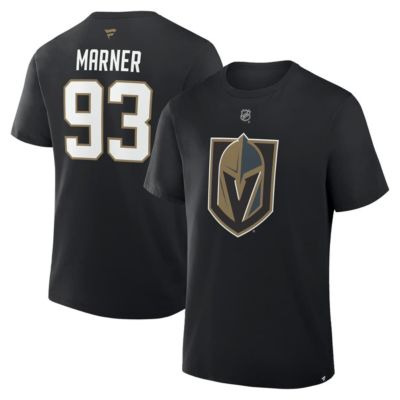 Men's NHL Fanatics Mitch Marner Vegas Golden Knights Authentic Stack Name & Number T-Shirt