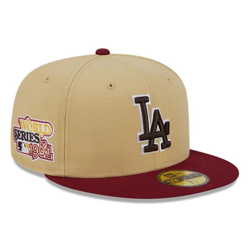 MLB Vegas Gold/Cardinal Los Angeles Dodgers 59FIFTY Fitted Hat
