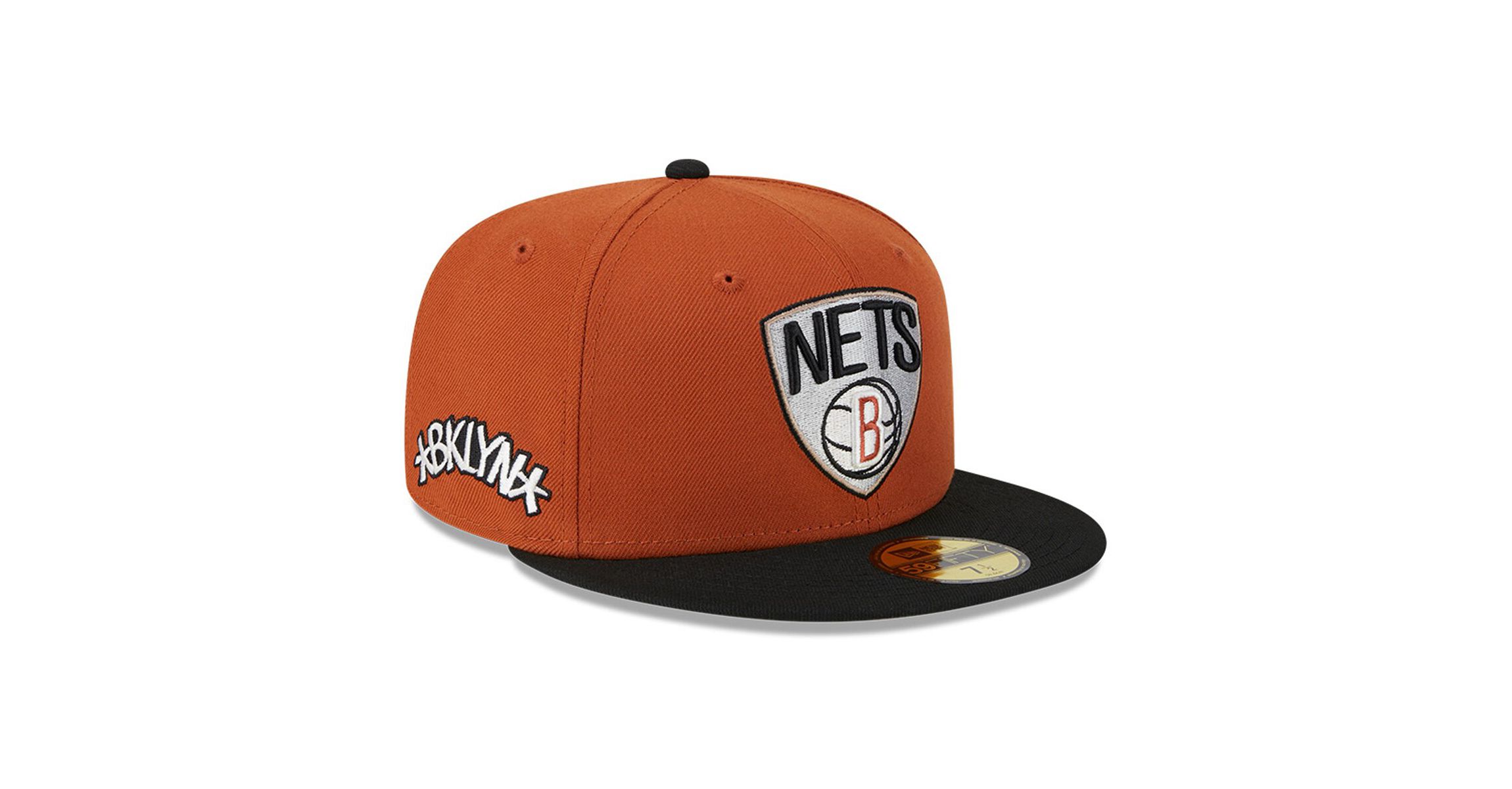 NBA Rust/Black Brooklyn Nets Two-Tone 59FIFTY Fitted Hat