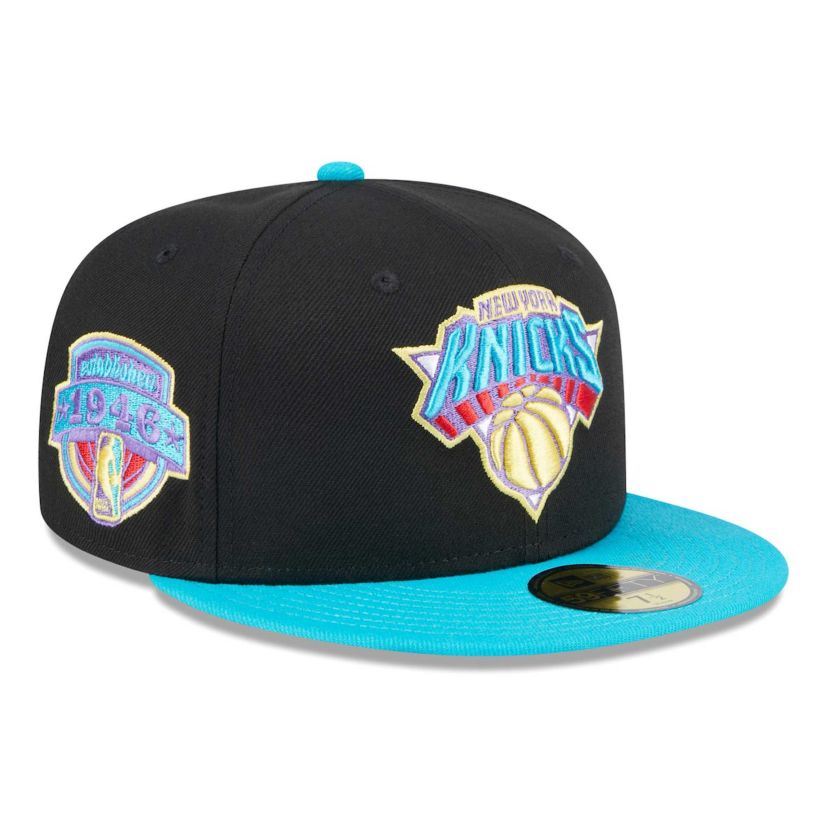 NBA Black/Turquoise New York Knicks Arcade Scheme 59FIFTY Fitted Hat