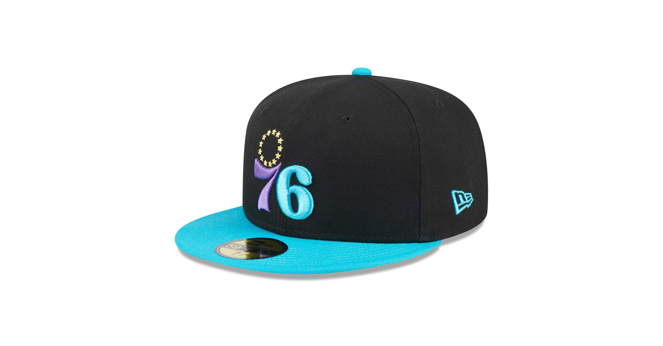 NBA Black/Turquoise Philadelphia 76ers Arcade Scheme 59FIFTY Fitted Hat