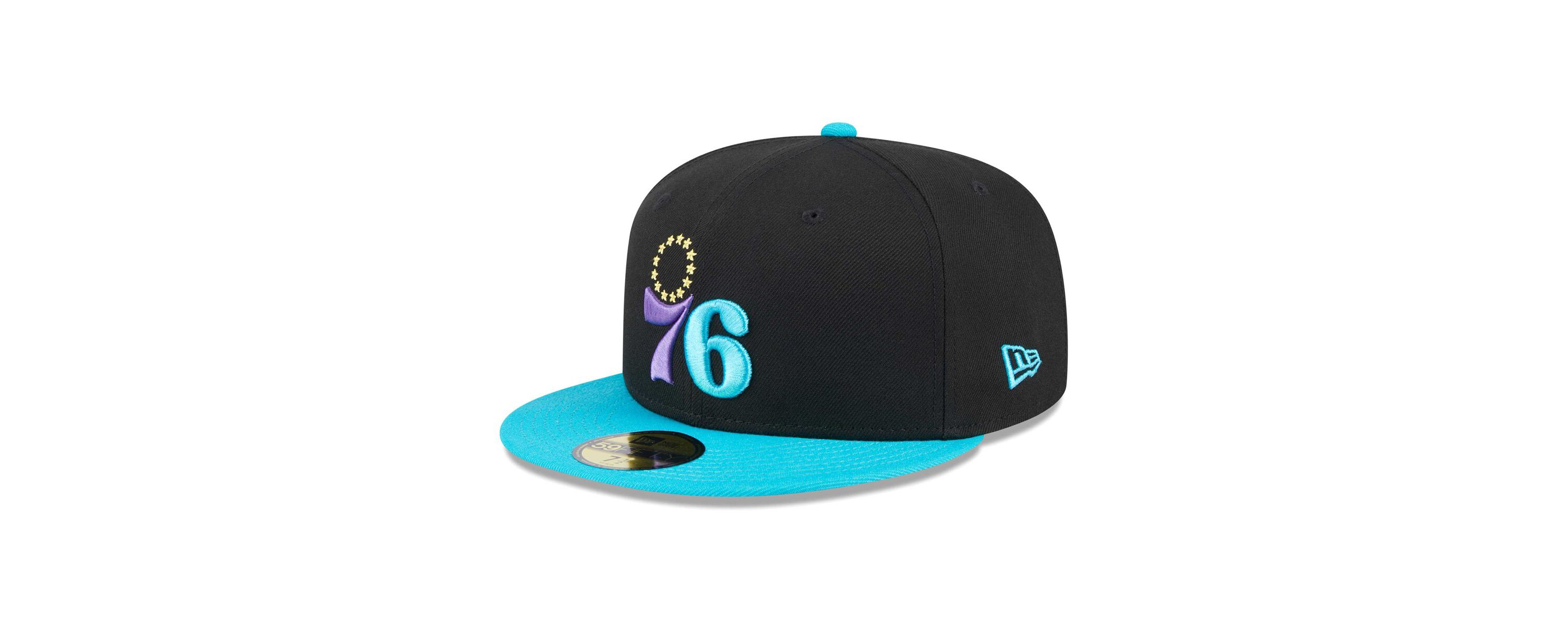 NBA Black/Turquoise Philadelphia 76ers Arcade Scheme 59FIFTY Fitted Hat