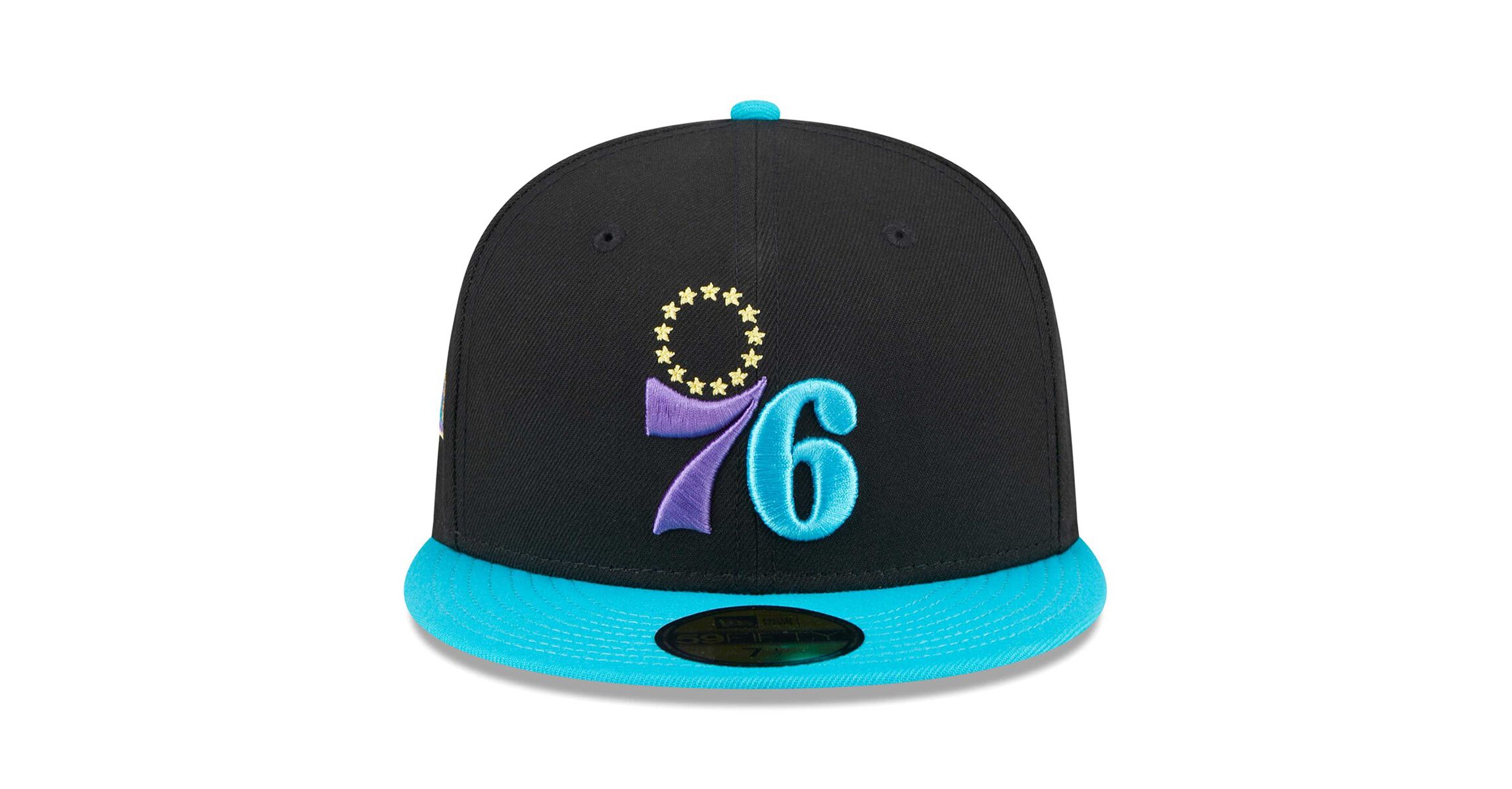 NBA Black/Turquoise Philadelphia 76ers Arcade Scheme 59FIFTY Fitted Hat