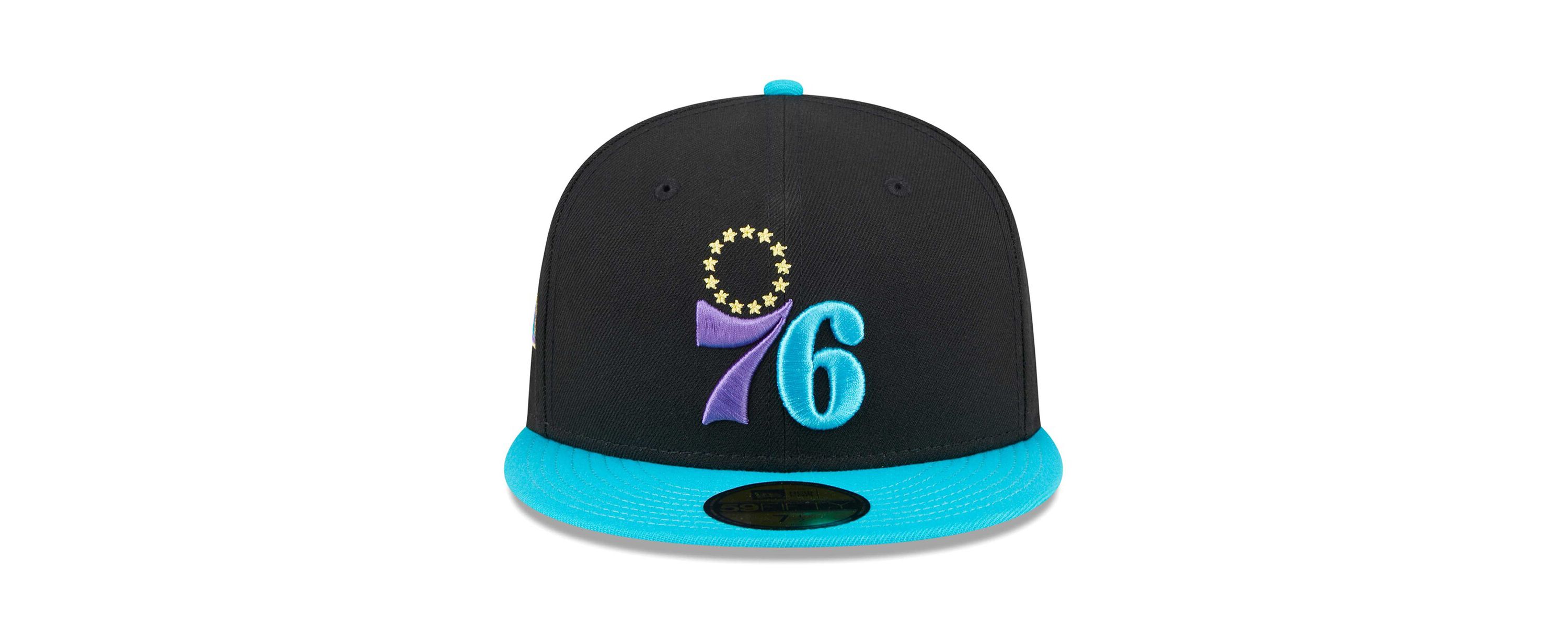 NBA Black/Turquoise Philadelphia 76ers Arcade Scheme 59FIFTY Fitted Hat