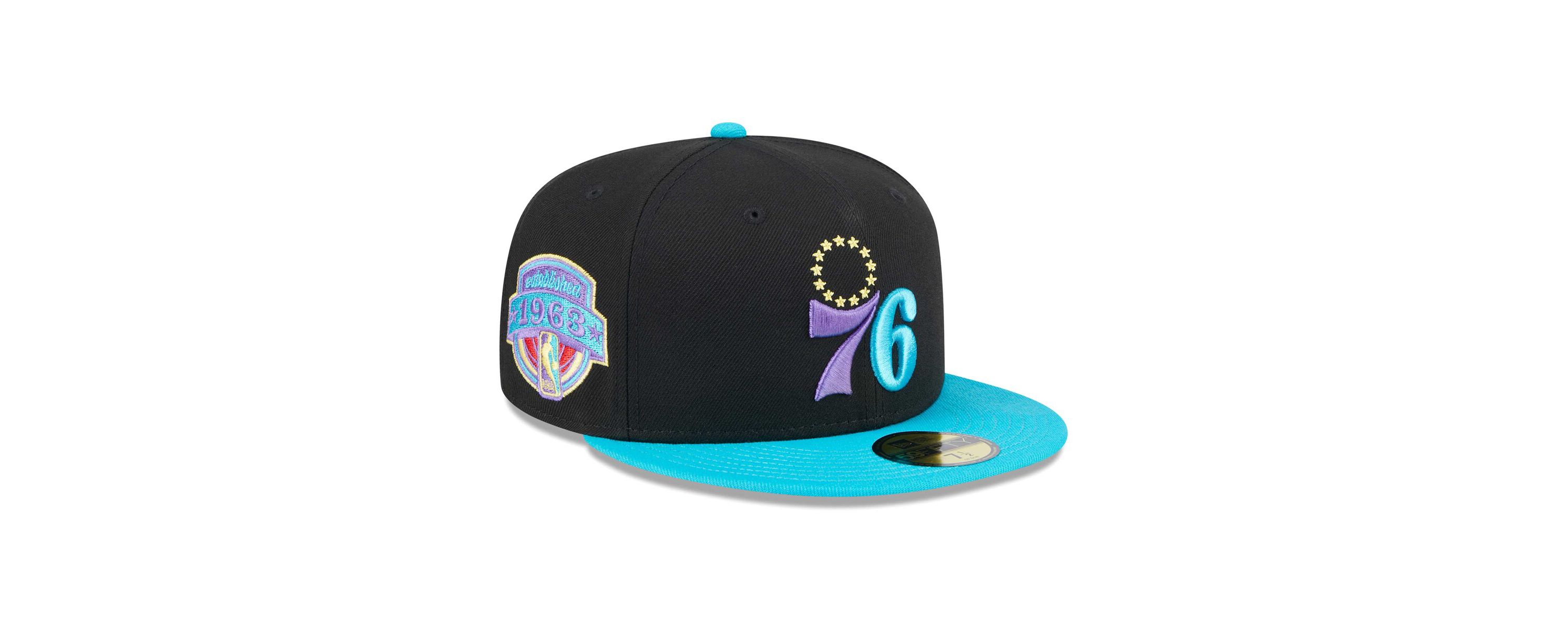 NBA Black/Turquoise Philadelphia 76ers Arcade Scheme 59FIFTY Fitted Hat