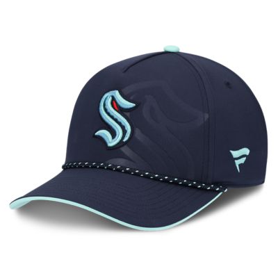 Men's NHL Fanatics Deep Sea Seattle Kraken On Stage Podium A-Frame Adjustable Hat, Navy Blue