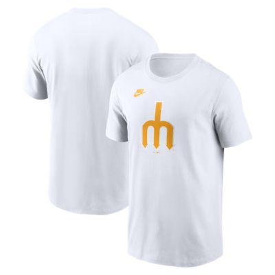 Men's MLB Nike Seattle Mariners Cooperstown Collection Logo T-Shirt, White, 2XL 30