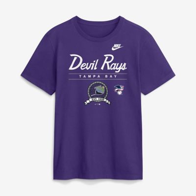Men's MLB Nike Tampa Bay Rays Cooperstown Graphic T-Shirt, Purple, 2XL