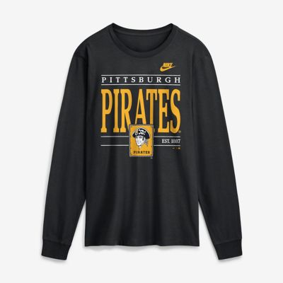 Men's MLB Nike Pittsburgh Pirates Cooperstown Graphic Long Sleeve T-Shirt, Black, Medium