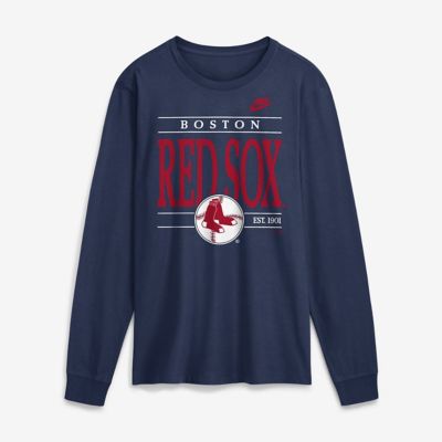 Men's Boston Red Sox MLB Nike Boston Sox Cooperstown Graphic Long Sleeve T-Shirt, Navy Blue, 2XL