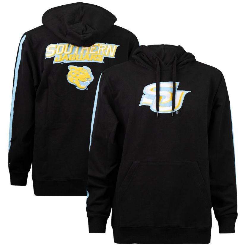 NCAA Southern University Jaguars Oversized Stripes Pullover Hoodie