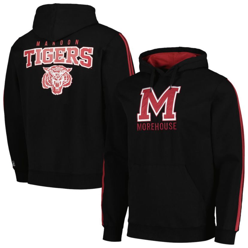 Morehouse Maroon Tigers NCAA Morehouse Tigers Oversized Stripes Pullover Hoodie