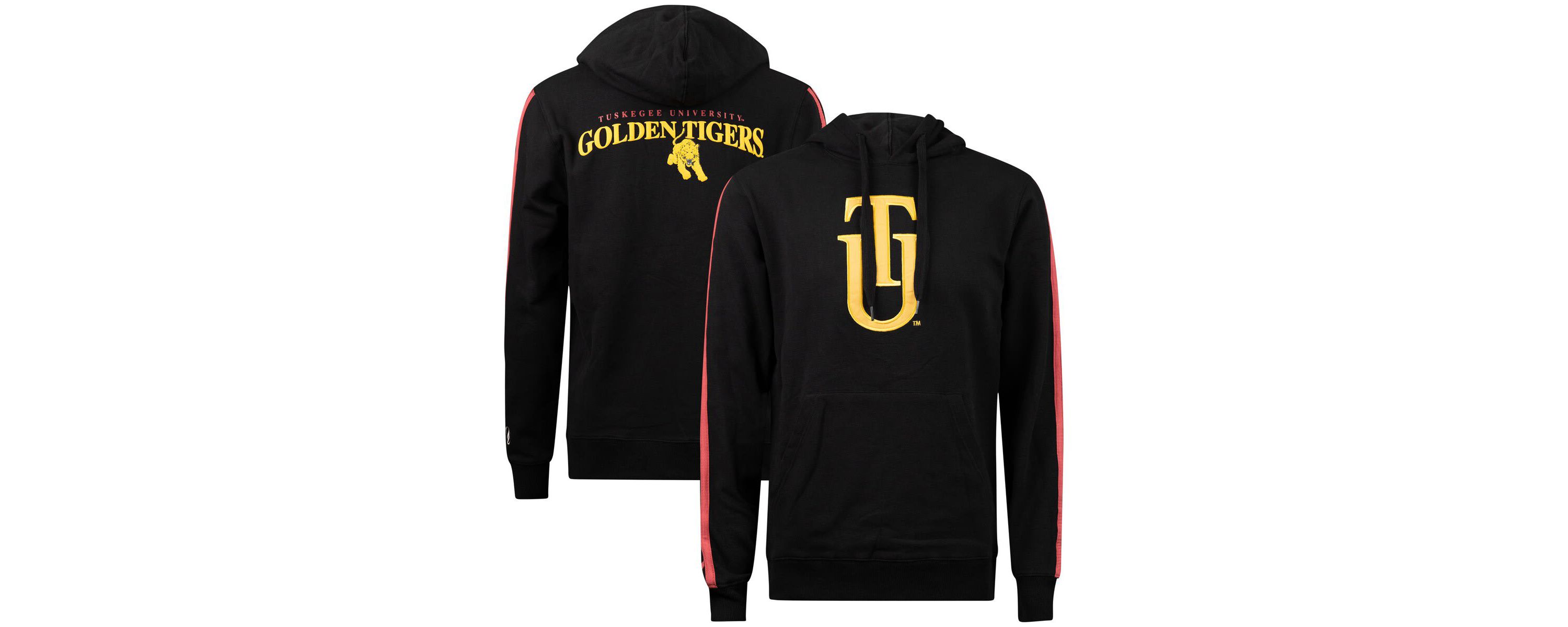 NCAA Tuskegee Golden Tigers Oversized Stripes Pullover Hoodie