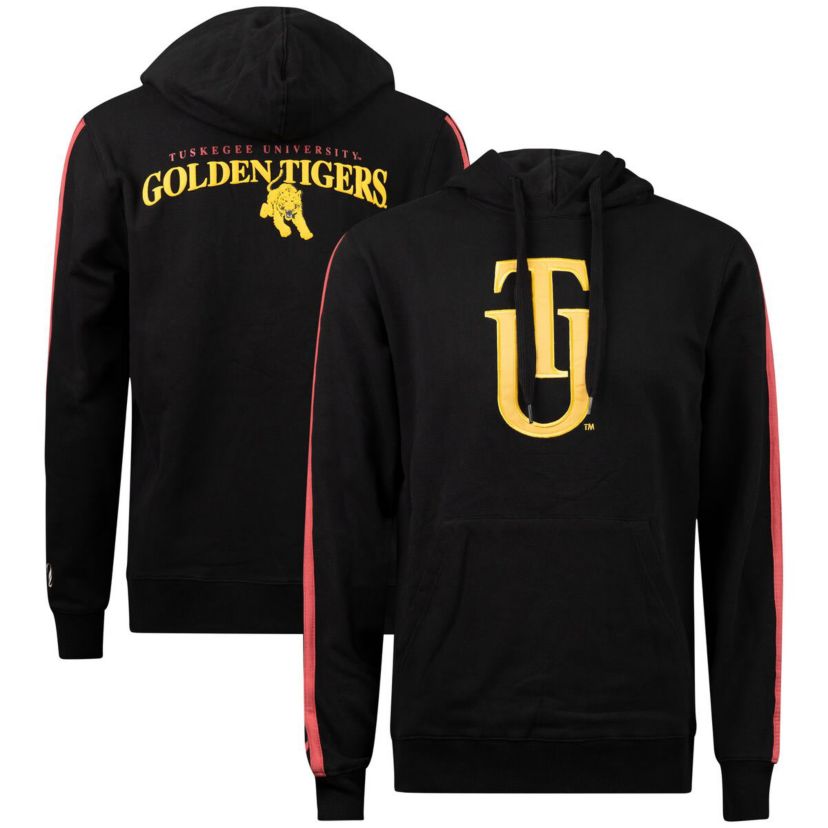 NCAA Tuskegee Golden Tigers Oversized Stripes Pullover Hoodie