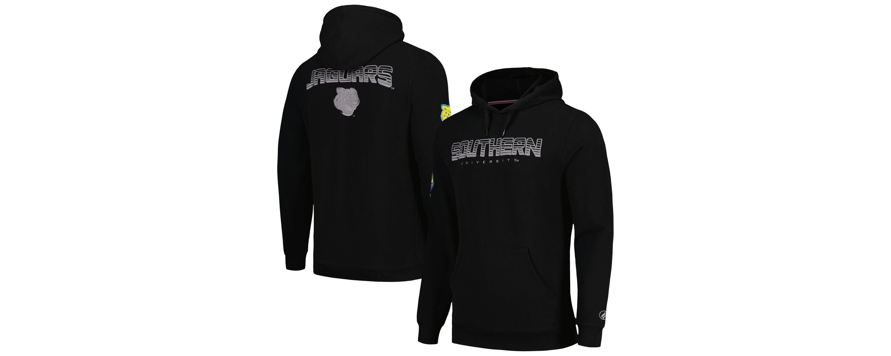 NCAA Southern University Jaguars Puff Print Sliced Pullover Hoodie