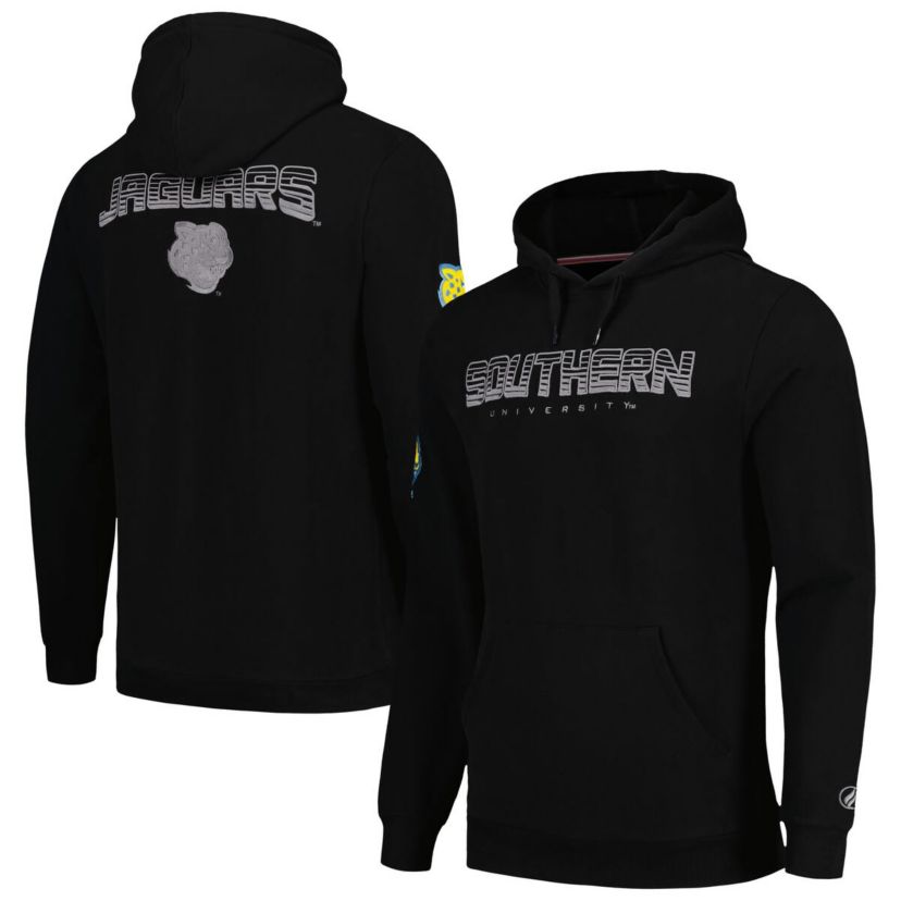 NCAA Southern University Jaguars Puff Print Sliced Pullover Hoodie