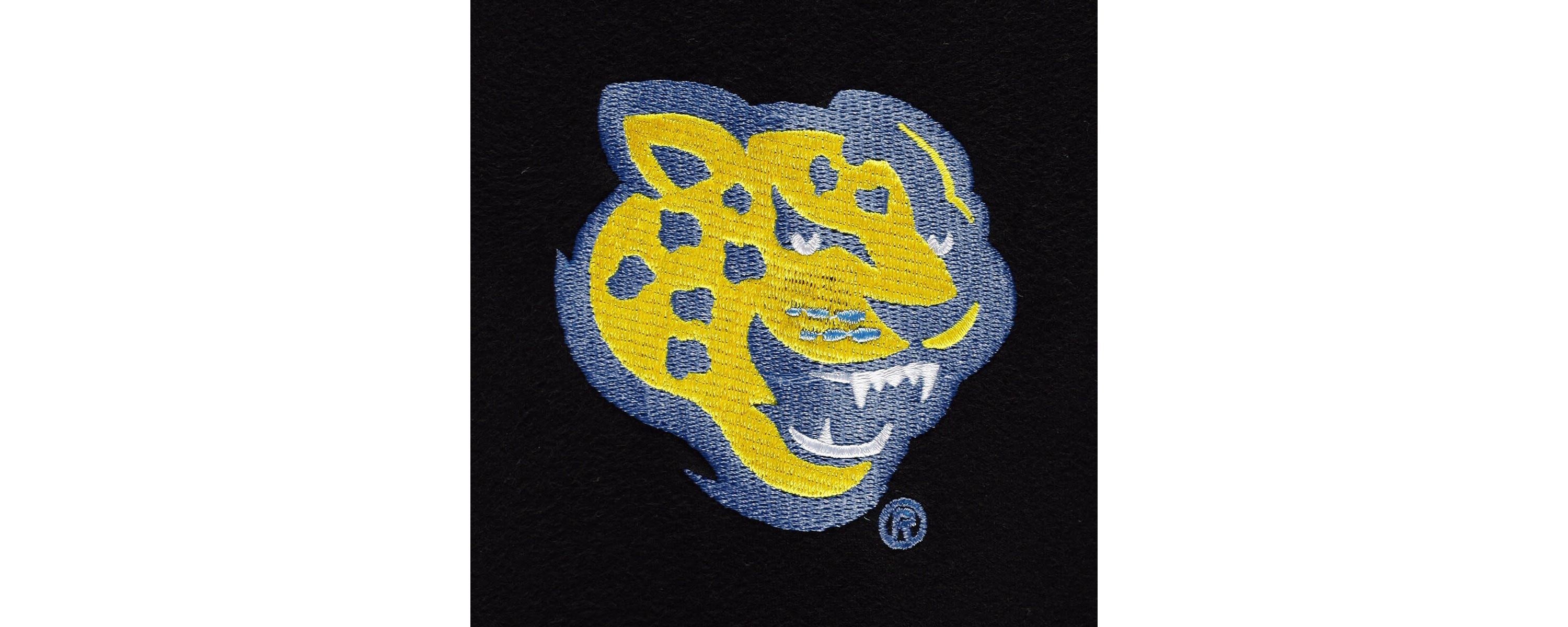 NCAA Southern University Jaguars Puff Print Sliced Pullover Hoodie