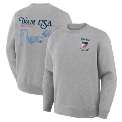 Men's Olympics Fanatics Team USA Milano Cortina 2026 Winter Olympics Hockey Legacy Fleece Sweatshirt, Gray, Small