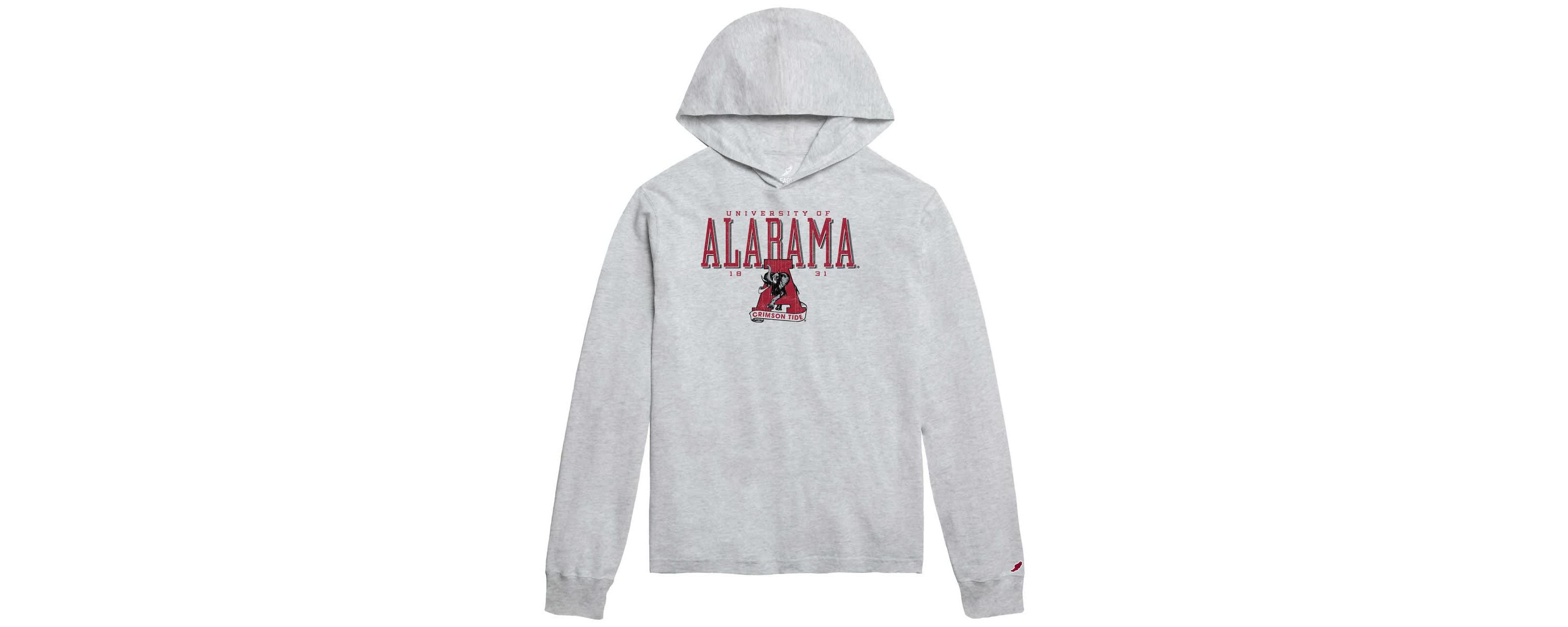 Alabama Crimson Tide NCAA Alabama Tide Team Stack Tumble Long Sleeve Hooded T-Shirt