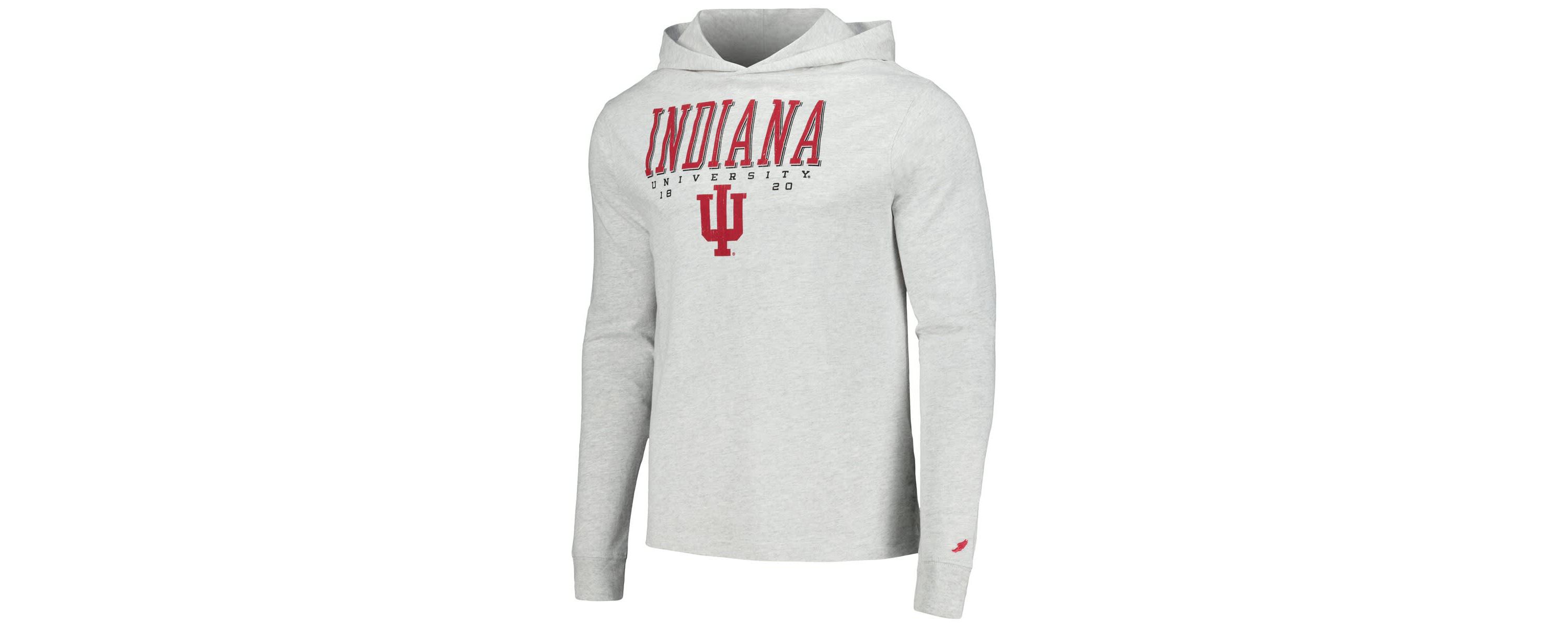 NCAA Indiana Hoosiers Team Stack Tumble Long Sleeve Hooded T-Shirt