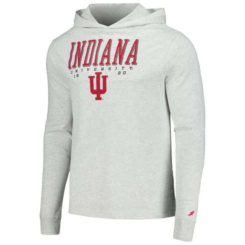 NCAA Indiana Hoosiers Team Stack Tumble Long Sleeve Hooded T-Shirt
