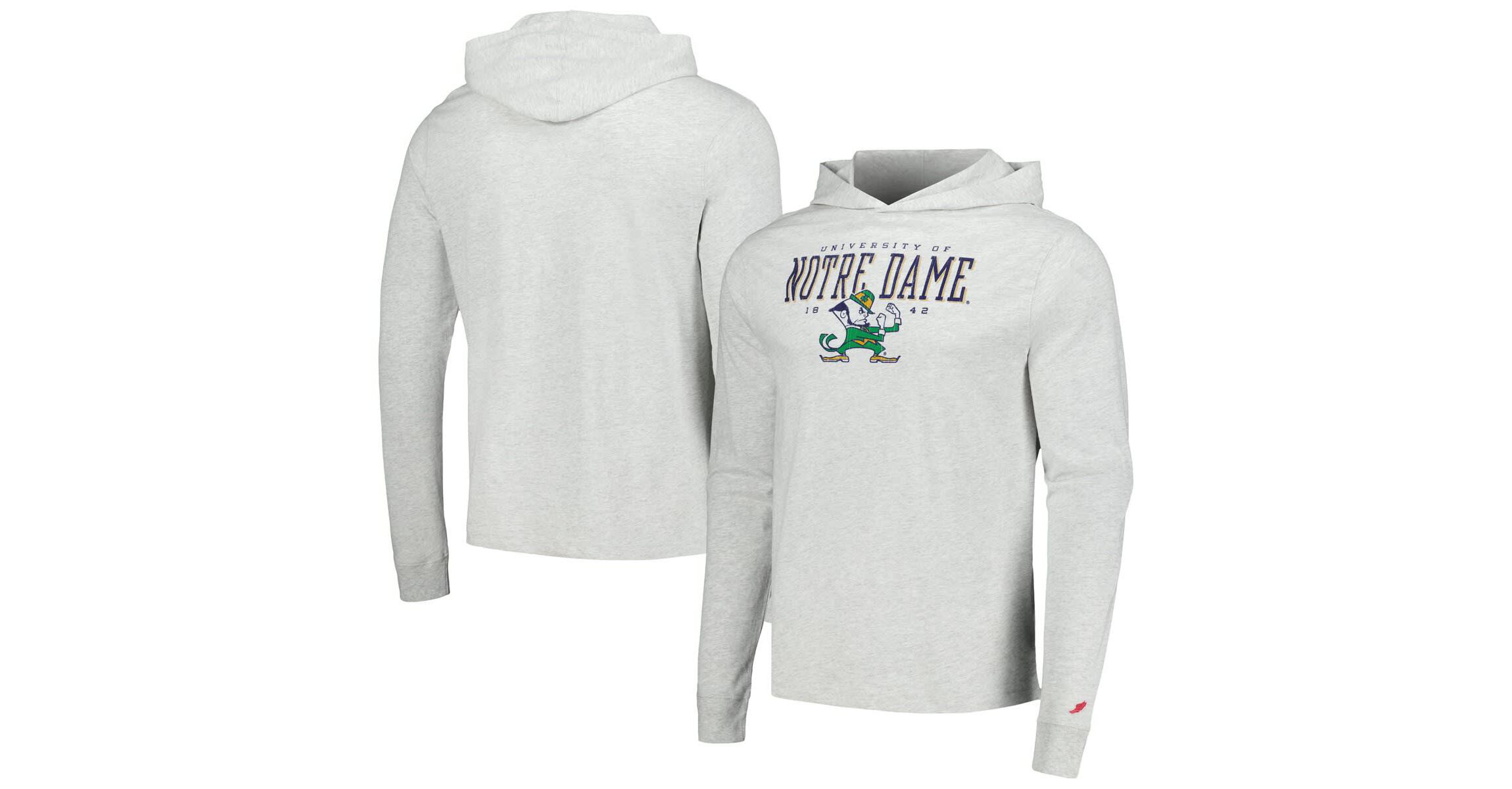 NCAA Notre Dame Fighting Irish Team Stack Tumble Long Sleeve Hooded T-Shirt