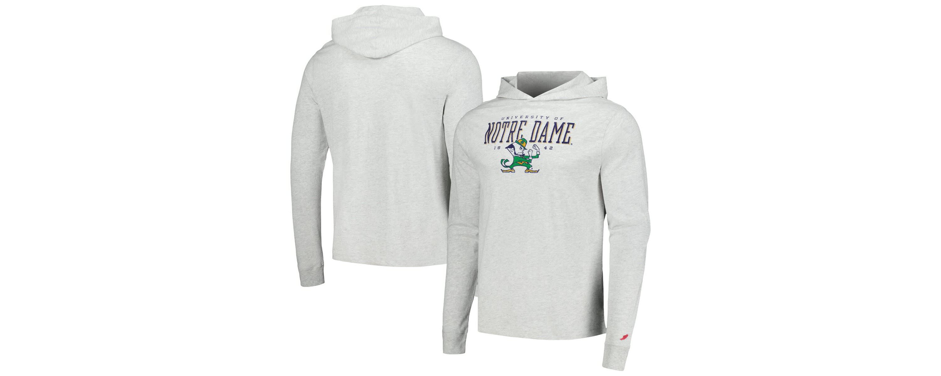 NCAA Notre Dame Fighting Irish Team Stack Tumble Long Sleeve Hooded T-Shirt