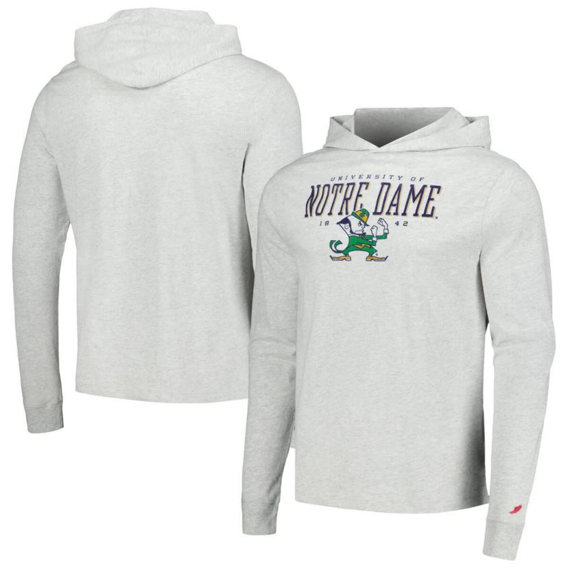 NCAA Notre Dame Fighting Irish Team Stack Tumble Long Sleeve Hooded T-Shirt