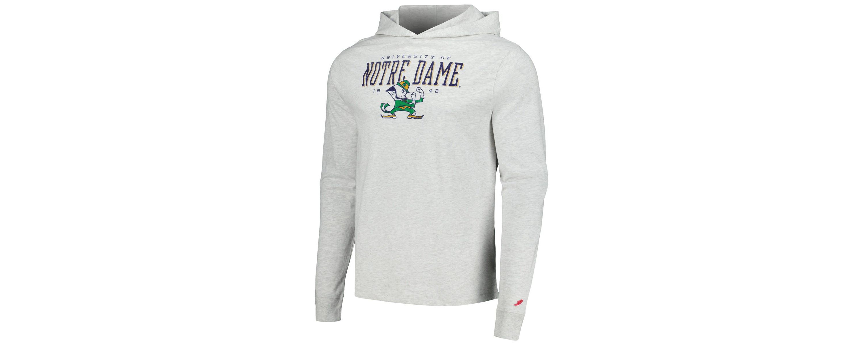NCAA Notre Dame Fighting Irish Team Stack Tumble Long Sleeve Hooded T-Shirt