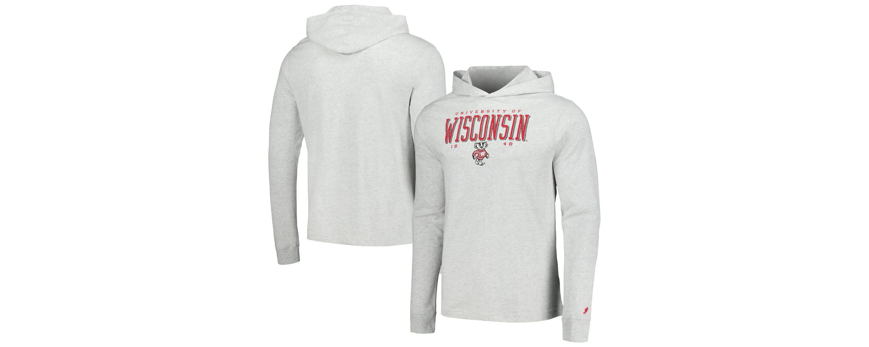 NCAA Wisconsin Badgers Team Stack Tumble Long Sleeve Hooded T-Shirt