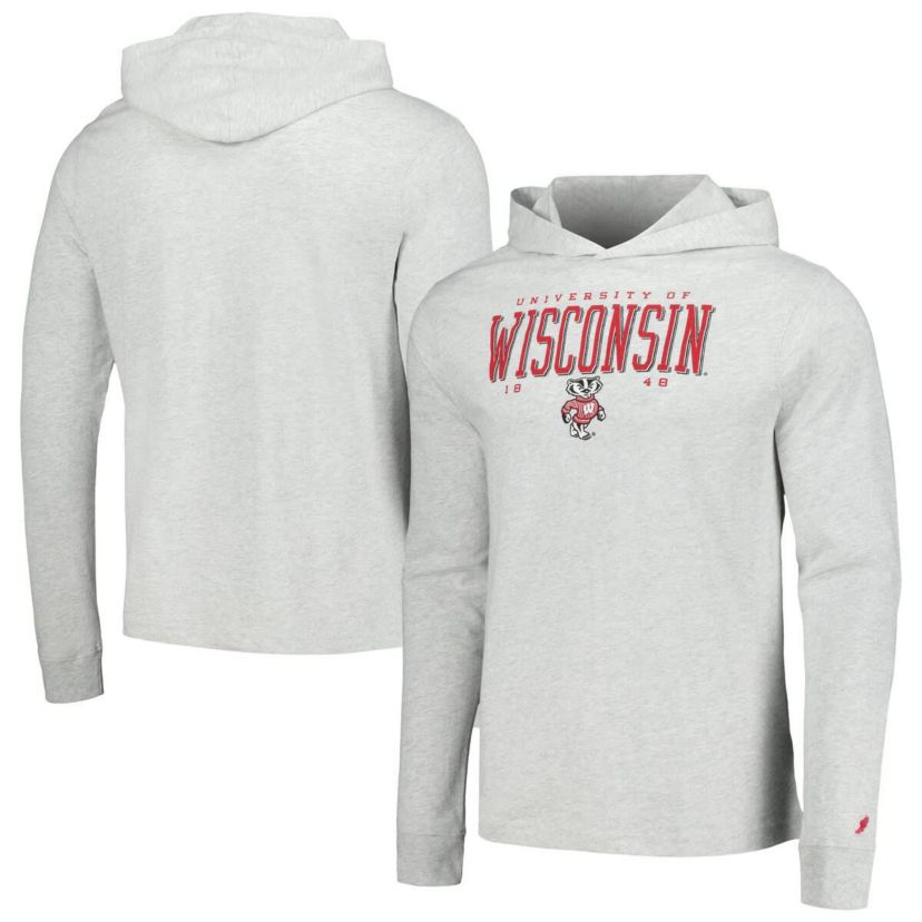 NCAA Wisconsin Badgers Team Stack Tumble Long Sleeve Hooded T-Shirt