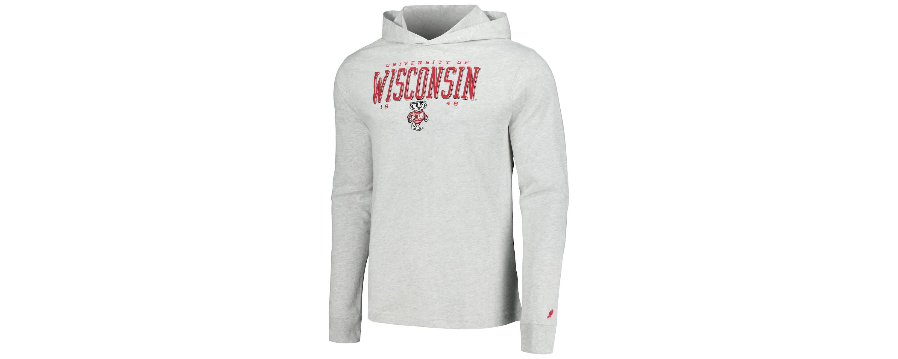 NCAA Wisconsin Badgers Team Stack Tumble Long Sleeve Hooded T-Shirt