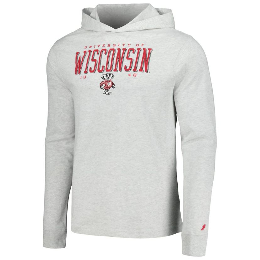NCAA Wisconsin Badgers Team Stack Tumble Long Sleeve Hooded T-Shirt