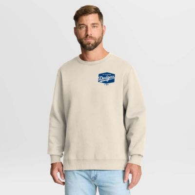 Men's MLB Fanatics Los Angeles Dodgers 9x Champs Crewneck Sweatshirt, Tan, 3XL