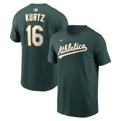 Men's Oakland Athletics MLB Nike Nick Kurtz Athletics Name & Number T-Shirt