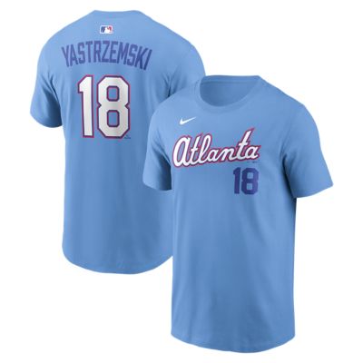 Men's MLB Nike Mike Yastrzemski Light Atlanta Braves 2026 City Connect Name & Number T-Shirt