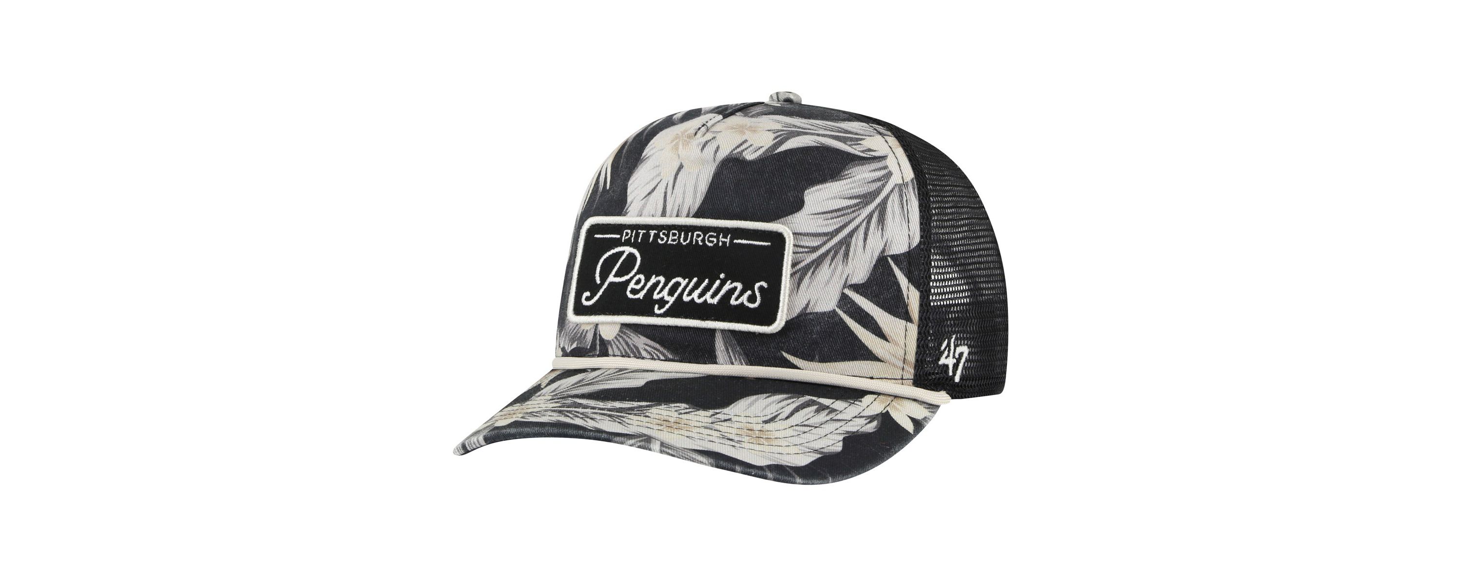 NHL Pittsburgh Penguins Tropicalia Allover Print Trucker Adjustable Hat