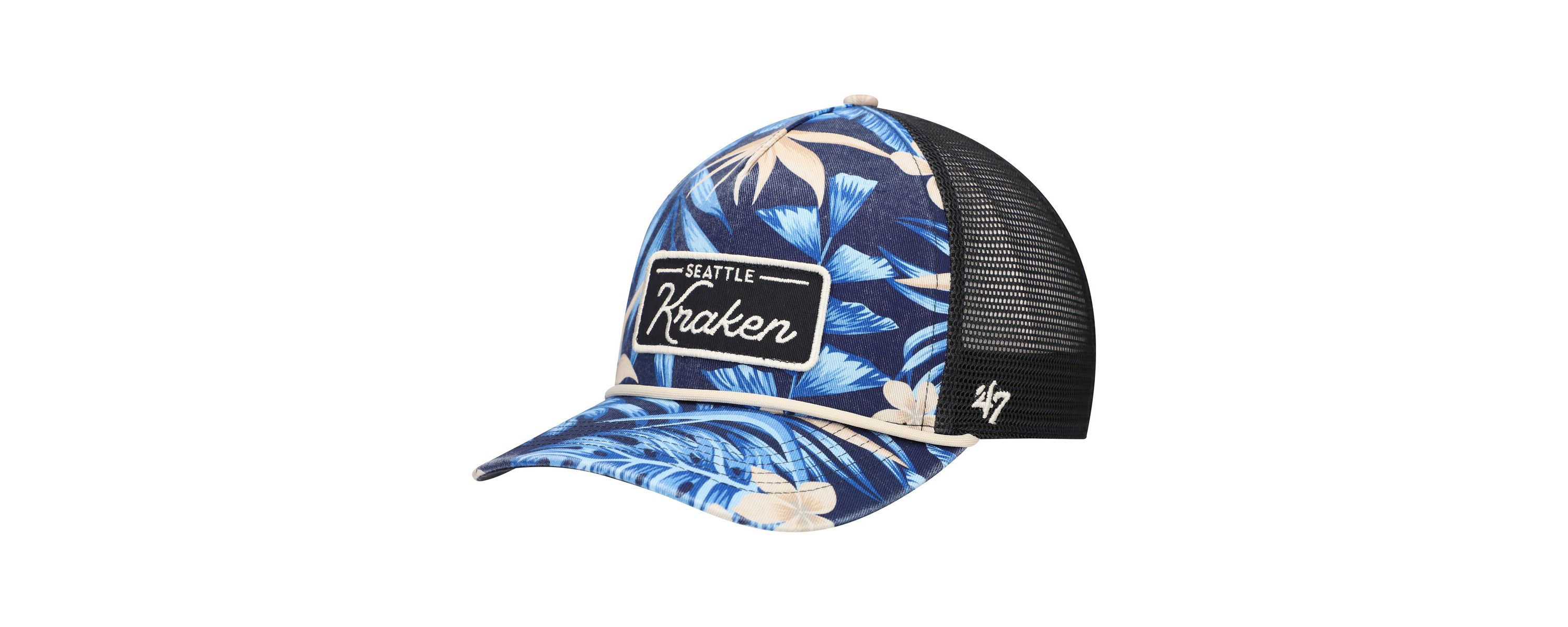 NHL Seattle Kraken Tropicalia Allover Print Trucker Adjustable Hat