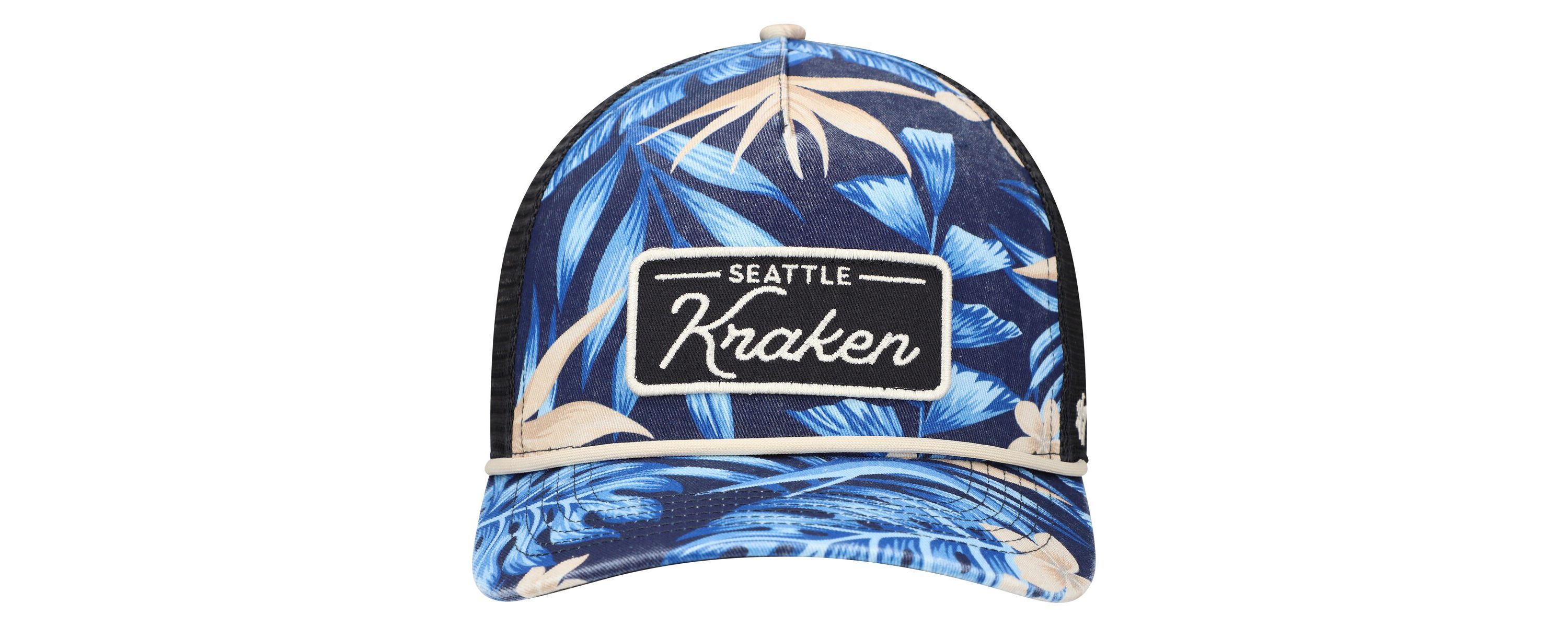 NHL Seattle Kraken Tropicalia Allover Print Trucker Adjustable Hat