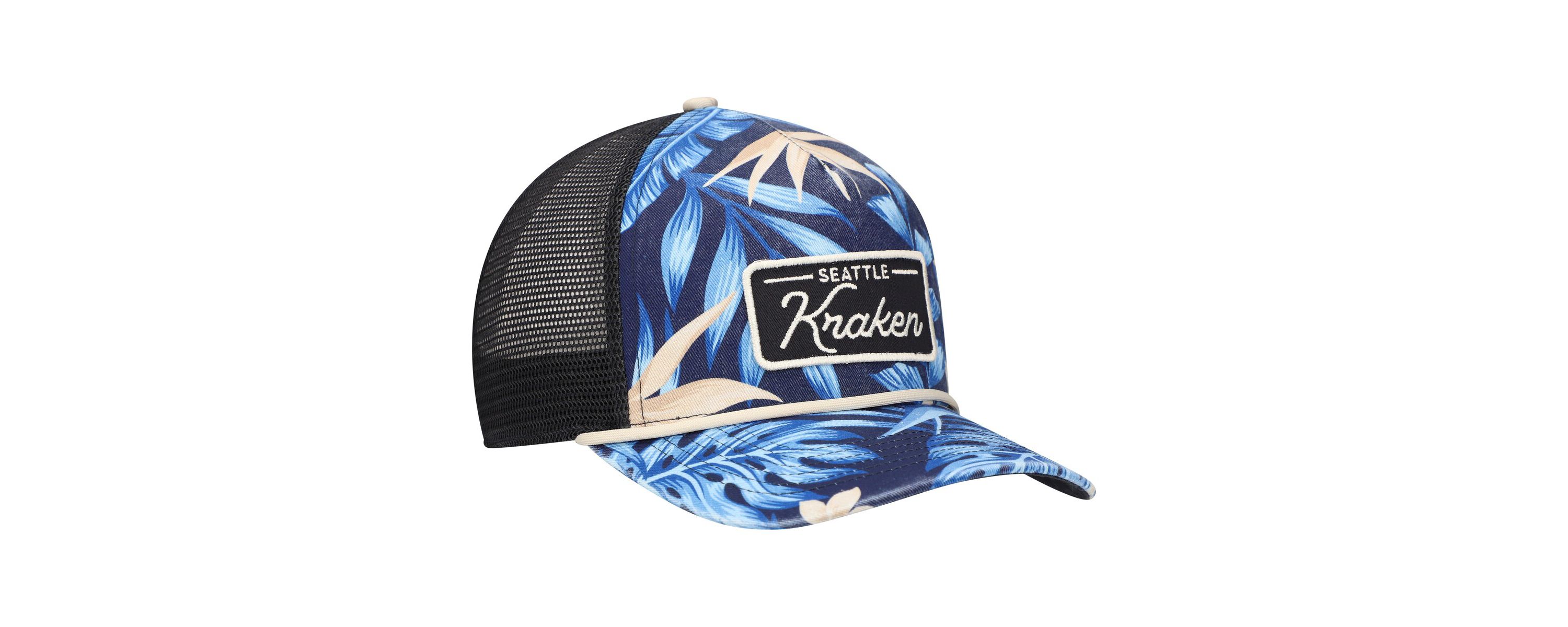 NHL Seattle Kraken Tropicalia Allover Print Trucker Adjustable Hat