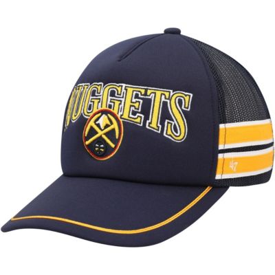 '47 Men's NBA Denver Nuggets Sidebrand Stripes Trucker Adjustable Hat, Navy Blue