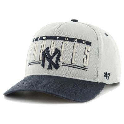 47 Men's MLB New York Yankees Double Headed Baseline Hitch Adjustable Hat, Gray -  '47, 0197172087486