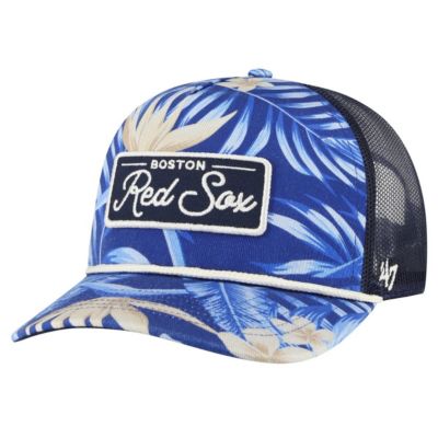 '47 Men's Boston Red Sox MLB Boston Sox Tropicalia Trucker Hitch Adjustable Hat, Navy Blue