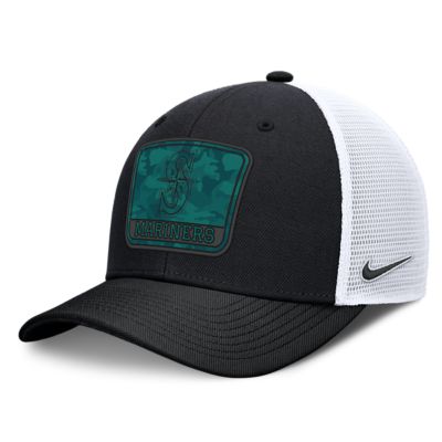 Men's MLB Nike Black/White Seattle Mariners Rise Trucker Dri-FIT Adjustable Hat