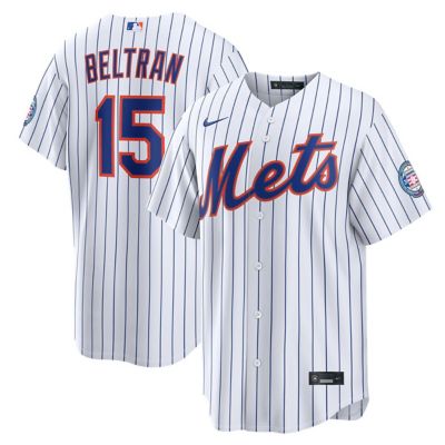 Men's MLB Nike Carlos Beltran New York Mets Home Replica 2026 Hall of Fame Patch Jersey