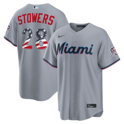 Men's MLB Fourth of July Miami Marlins Kyle Stowers Nike USA 250 Stadium Jersey