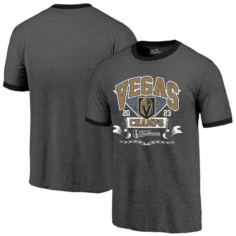 NHL Vegas Golden Knights 2023 Stanley Cup s Ringer Tri-Blend T-Shirt