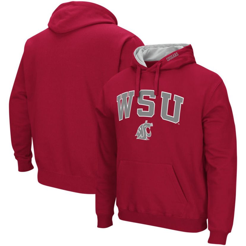 NCAA Washington State Cougars Arch & Logo 3.0 Pullover Hoodie