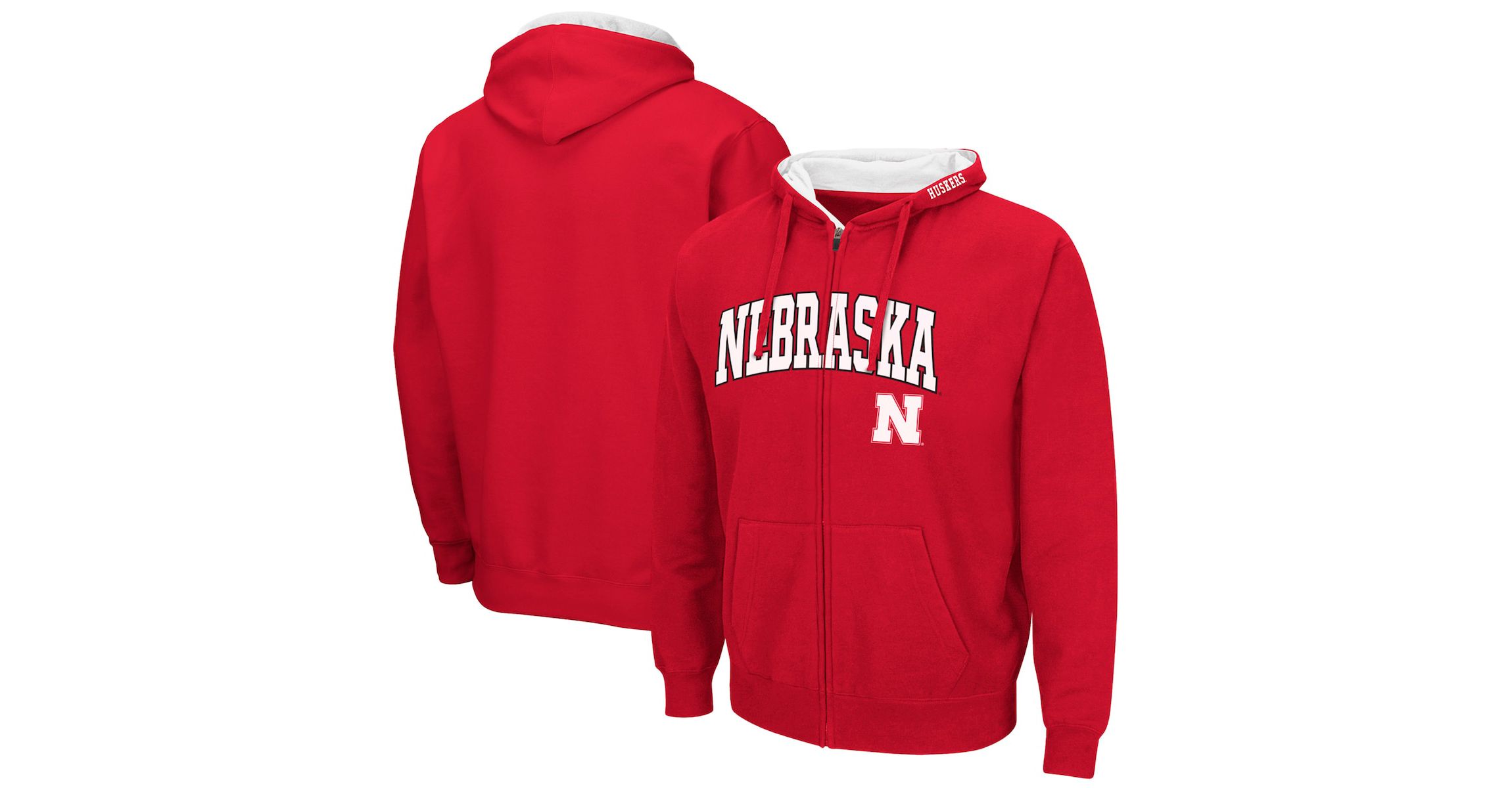 NCAA Nebraska Huskers Arch & Logo 3.0 Full-Zip Hoodie